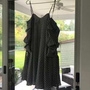 Gingham Cold Shoulder Mini Dress